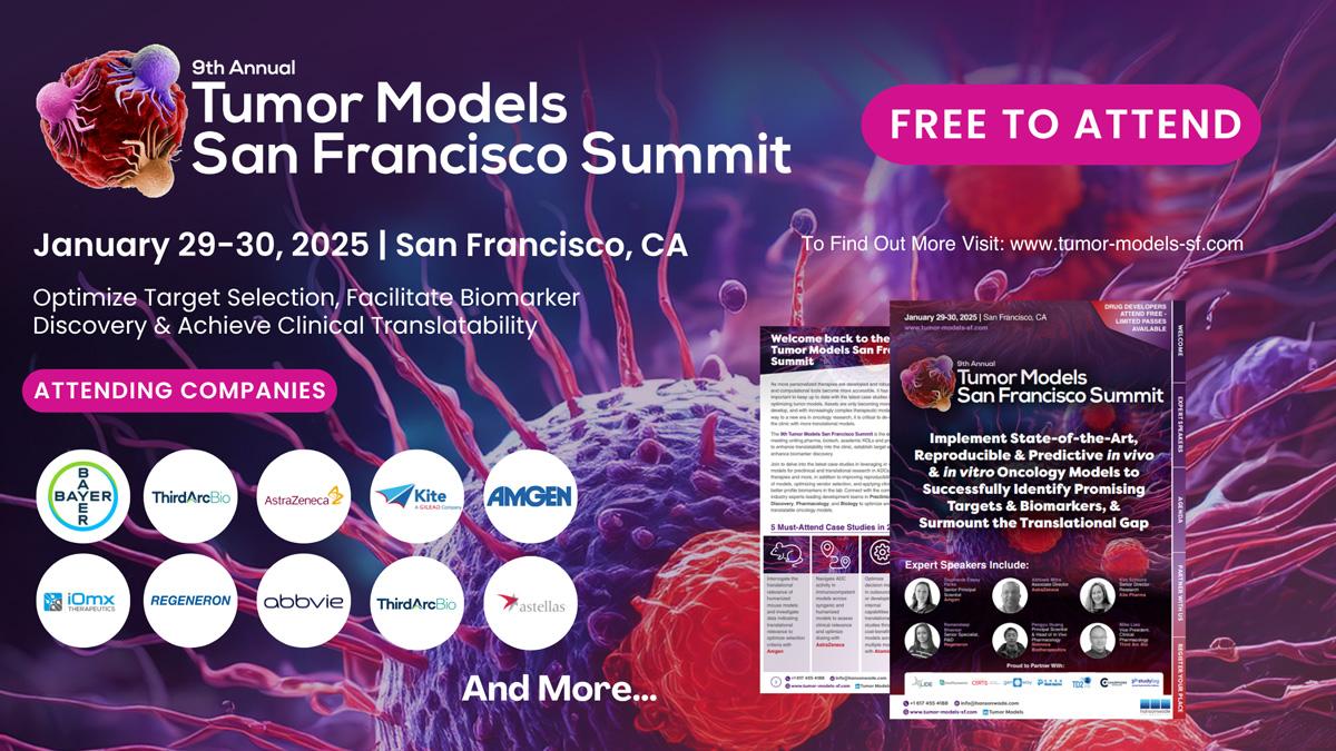 9th Tumor Models San Francisco Summit 2025 banner